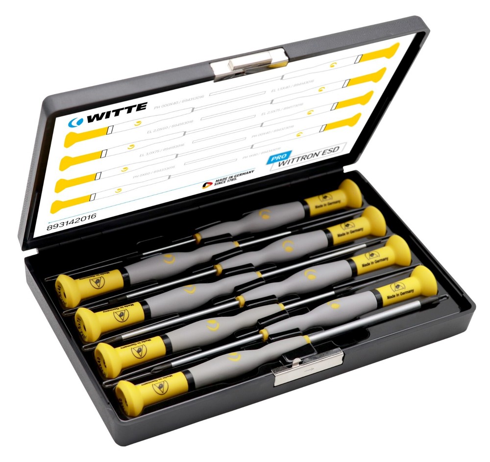 WITTE WITTRON Precision ESD Screwdriver Set, 7 Pieces.