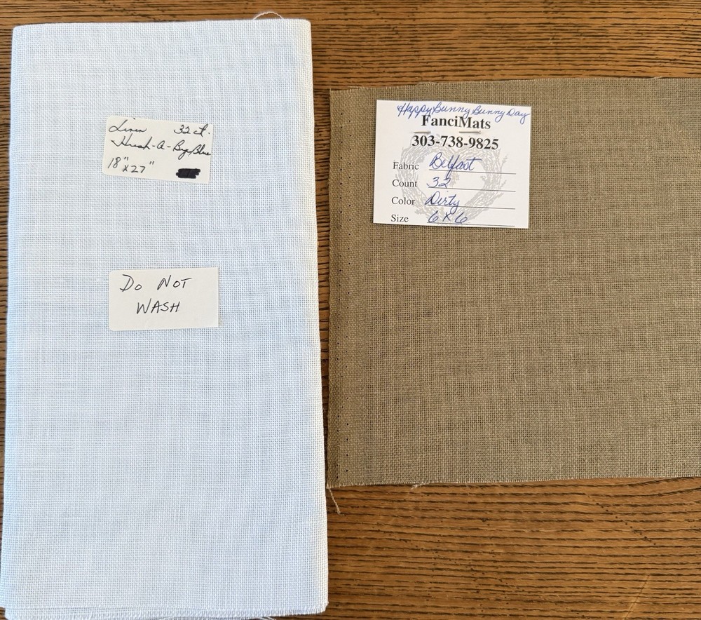 32 Count Cross Stitch Linen Fabric, 17 Pieces