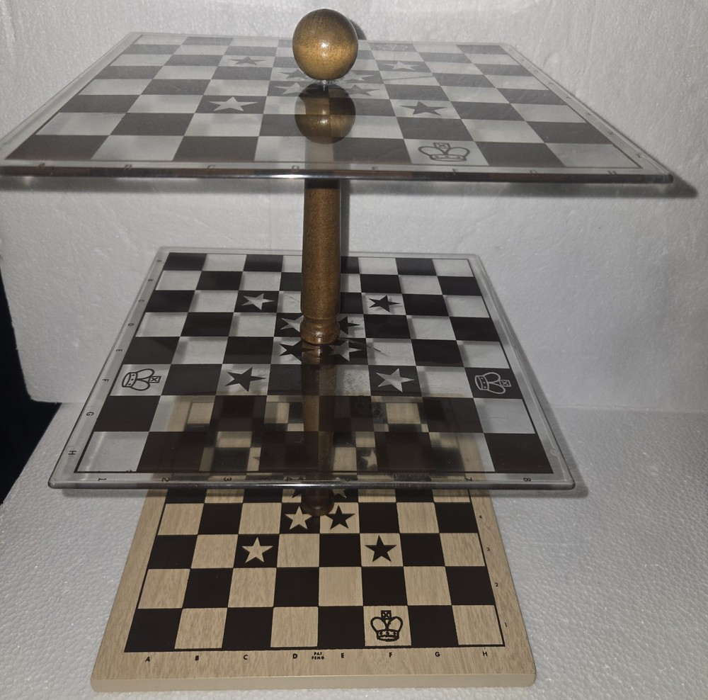 Vintage Space Chess In Original Box Pleasantime Game 99% Complete
