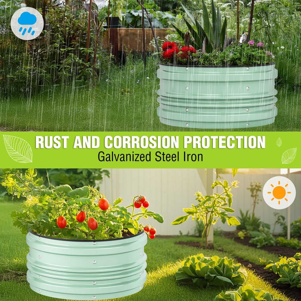 WORKPRO 3Pcs 2x2x1ft Galvanized Raised Garden Bed Set Rust &Corrosion Protection