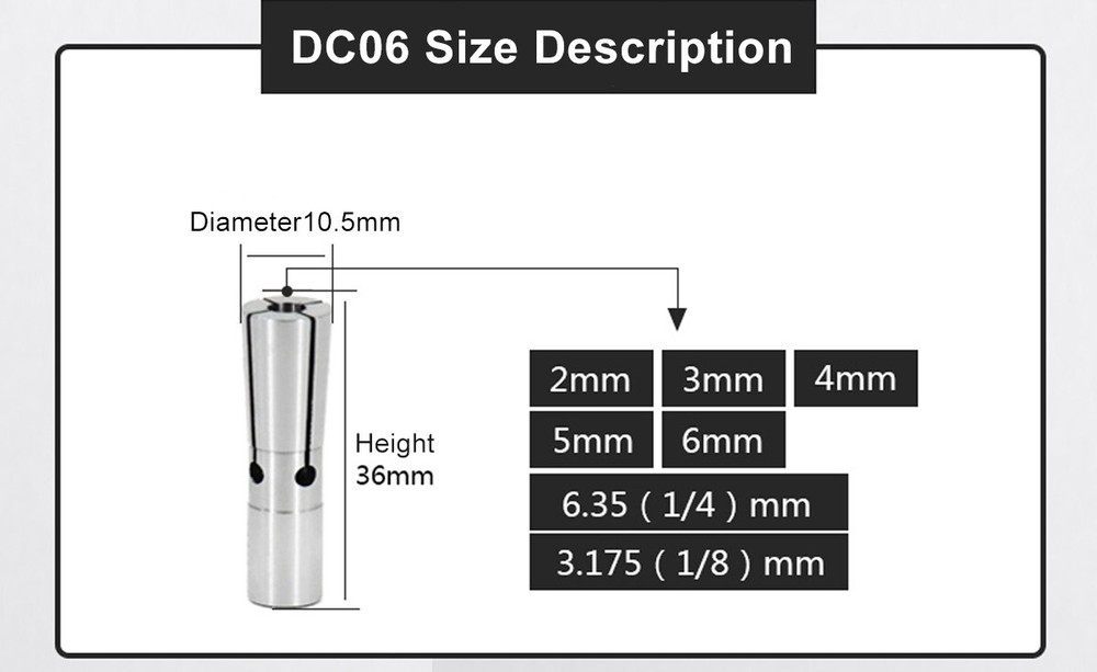 0.005MM Precision DC6 DC8 DC12 Pull Back Collet Chuck 2-10 1/4 1/8MM for CNC
