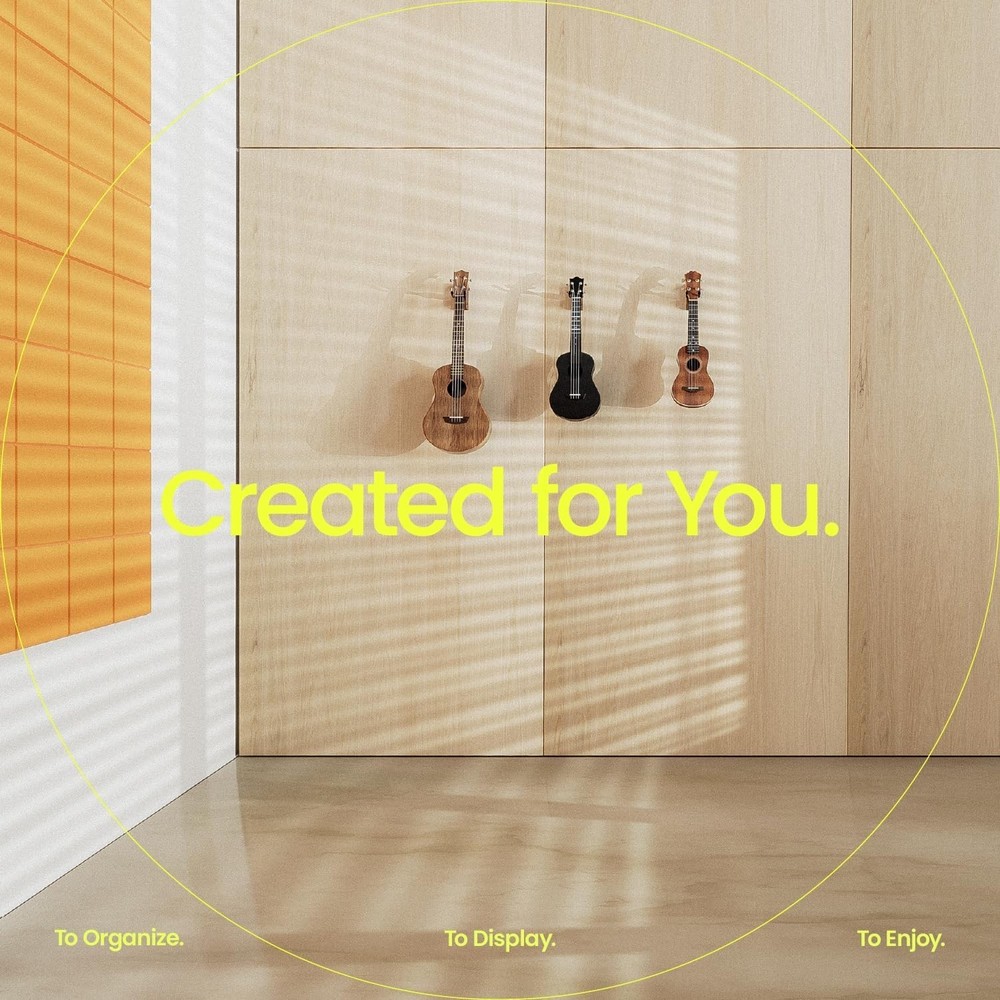 Hardwood Ukulele Wall Mount - 2 Pack