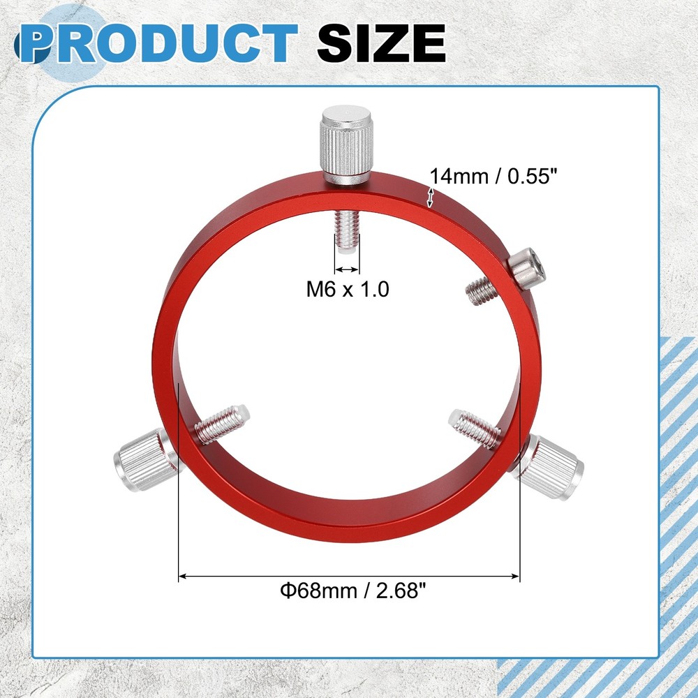 80mmD Adjustable Guiding Scope Rings, Metal Guide Scope Rings, Red