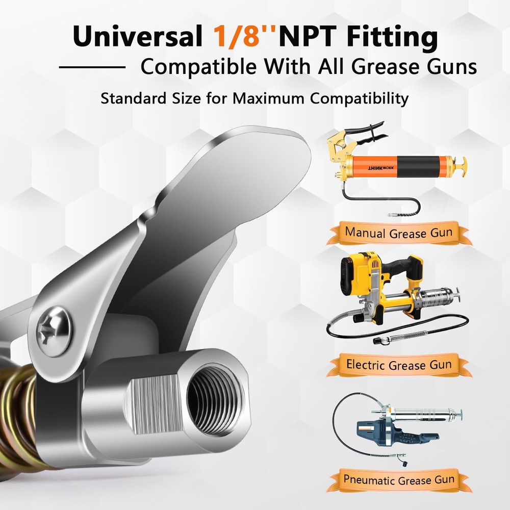 THINKWORK 2PC Grease Gun Coupler, 0.53" Coupler