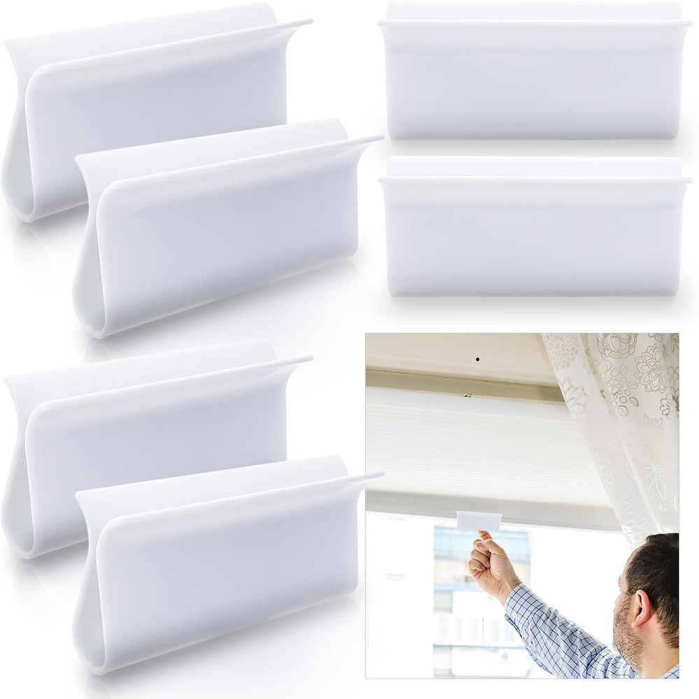 4 Cordless Roller Blinds Shades with Lifting Clamp Pulls for Window Blinds