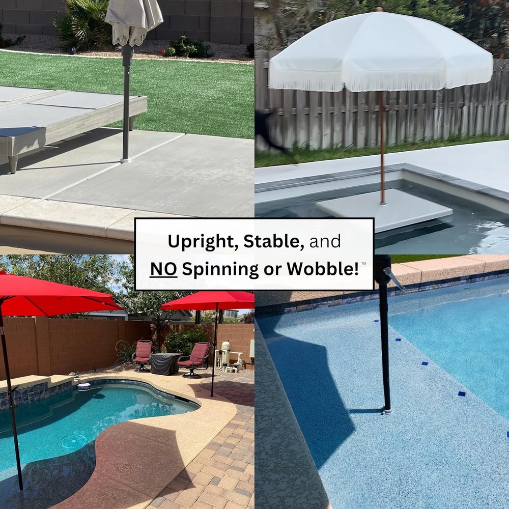 Umbrella Pole Stabilizer reducer threaded adapter insert for Baja Deck Pool Slee