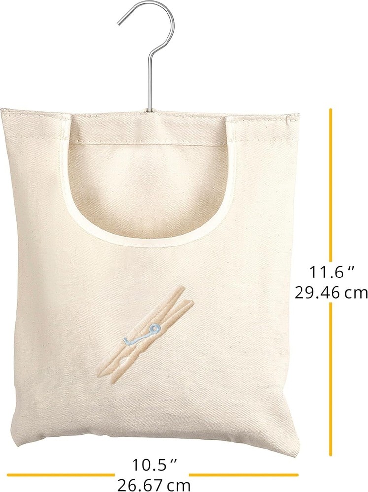 Canvas Clothespin Bag Hanging Storage Organizer