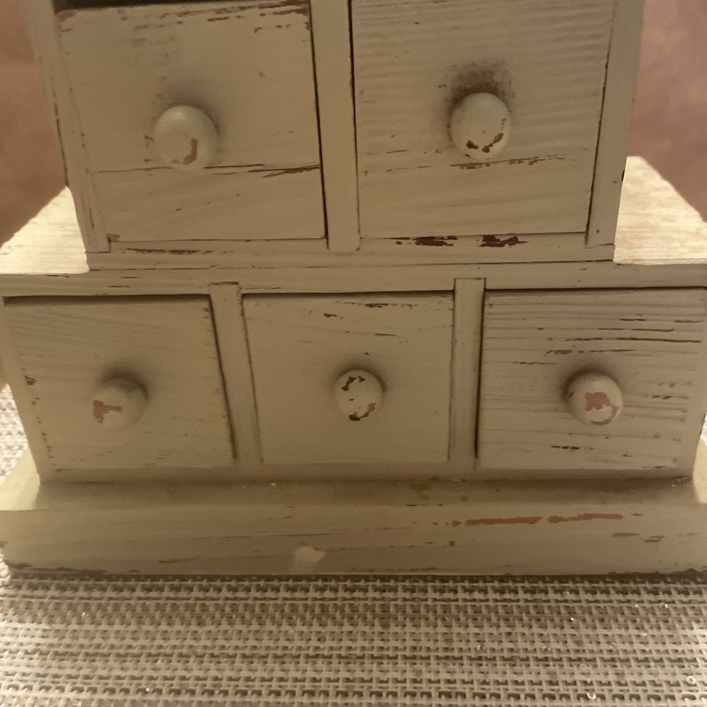 Distressed Wood Storage Stacked Cube Box