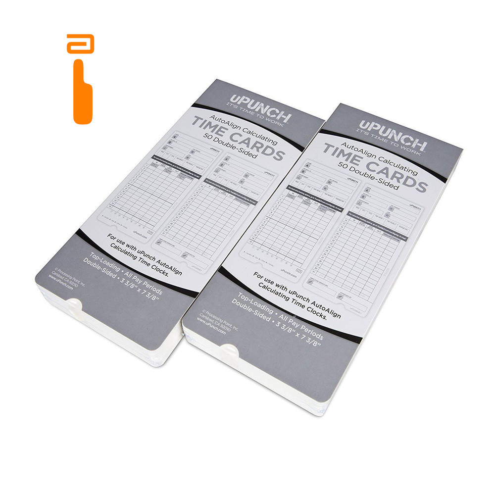 100 uPunch Time Cards for HN4000 Small, Gray