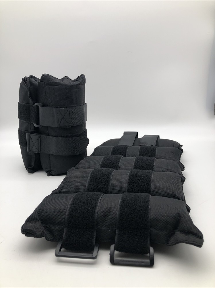 CAP 10-Pound Pair (2PC) Adjustable Ankle Weights Black NEW OPEN BOX ITEM