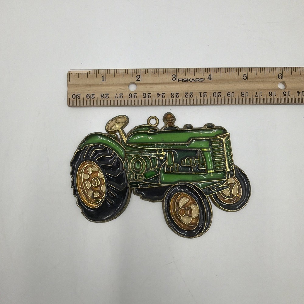 John Deere Vintage Tractor Suncatcher 5” x 3.5” Nice!