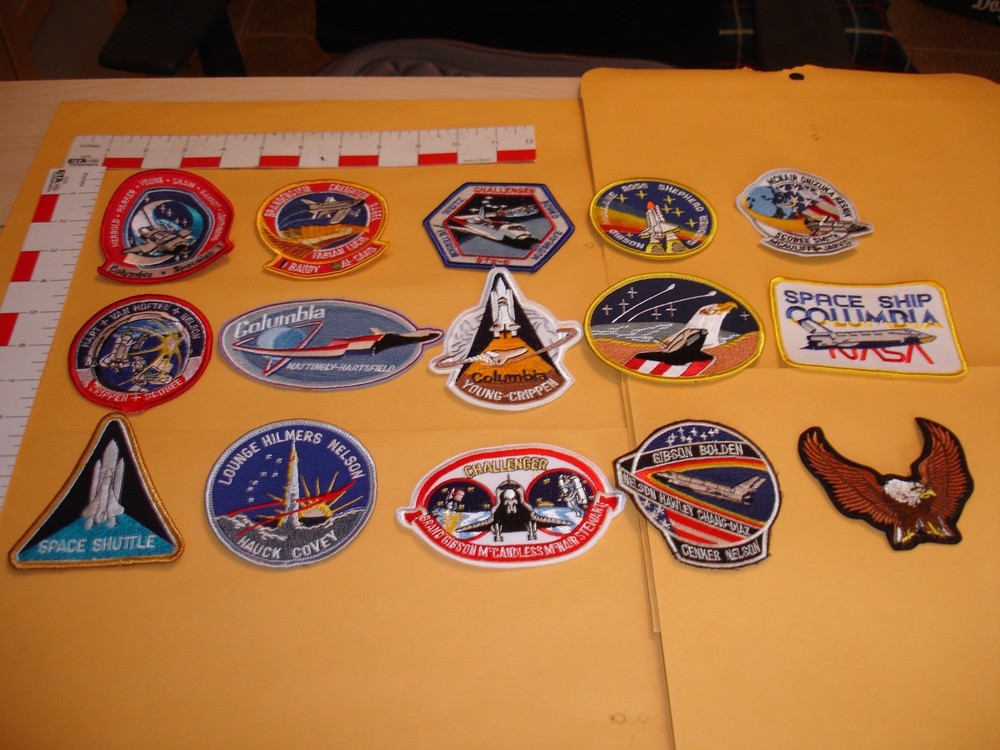 Space Shuttle Mission Patch Collection Set 14 shuttle patches + one eagle patch
