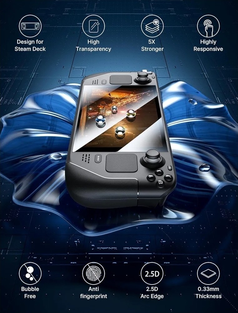 JSAUX 2-Pack Screen Protector for Steam Deck, Ultra HD Glass Protector 9H...