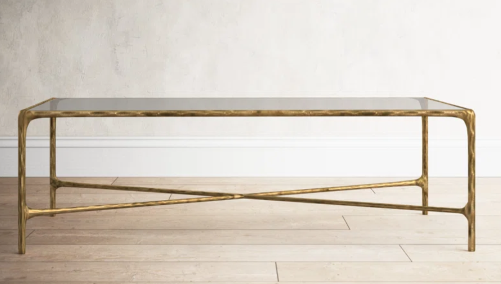 48" Brass Coffee Table Restoration Thaddeus Brass Iron Hardware STYLE