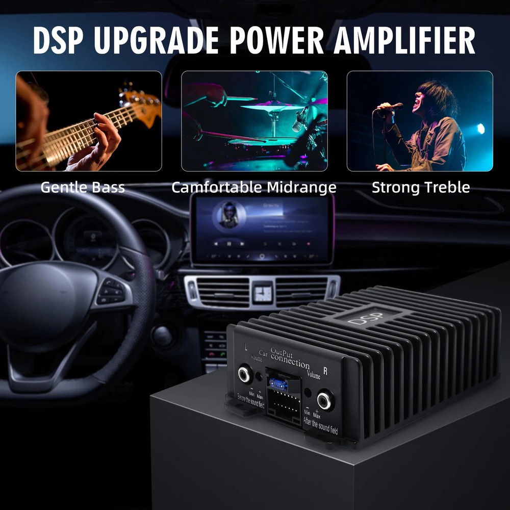 Car DSP 4 Channel Radio Amplifier Equalizer For Android Radio Non Destructive