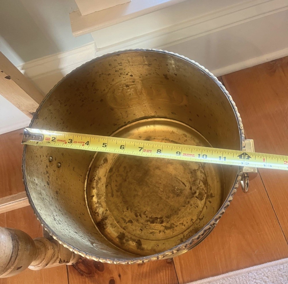 Large Solid Brass Double Happiness Planter with Bamboo Edge 🌿- Chinoiserie