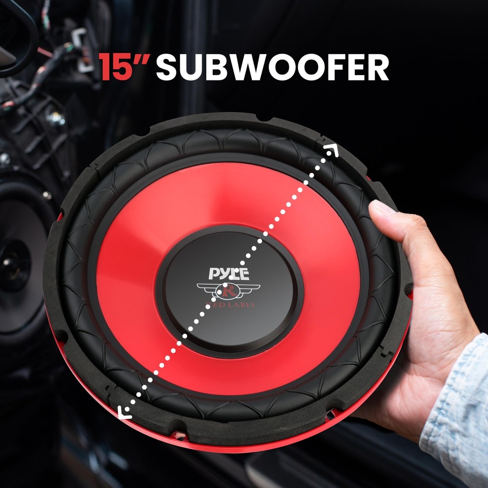 Pyle PLW15RD 15-Inch Red Cone High Performance Woofer One Size, Blue