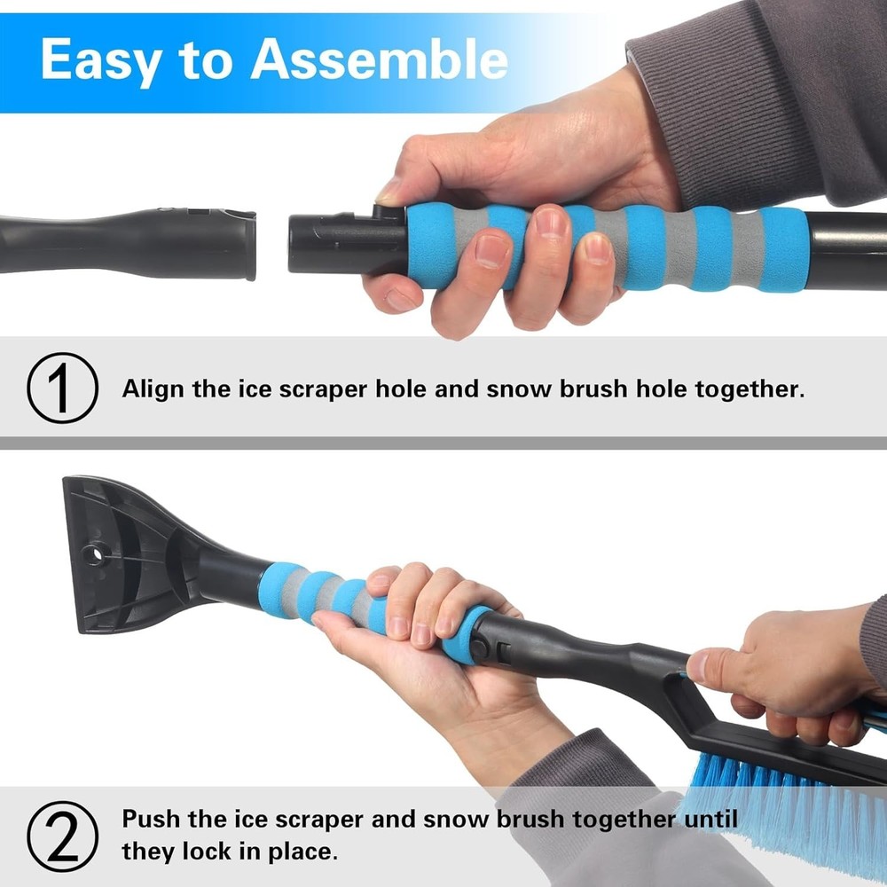 Snow Brush and Ice Scraper for Car Windshield,26.4" Window Scraper Deicer for...