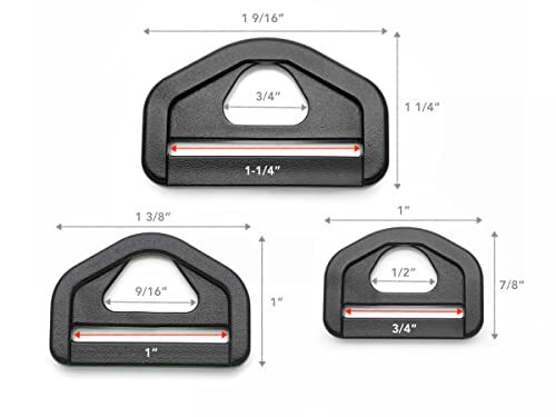 Triangle Ring Buckles Strap Connector Plastic Bar Slide Quality 1 1/4 Inches