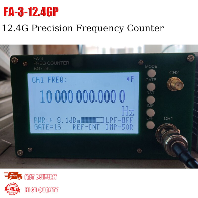 FA-3-12.4GP 12.4G Precision Frequency Counter 11Bit High-Speed Frequency Meter #