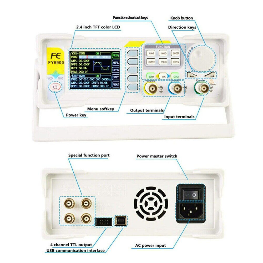 Signal Generator Arbitrary Waveform Frequency Meter For FY6900-60M DDS