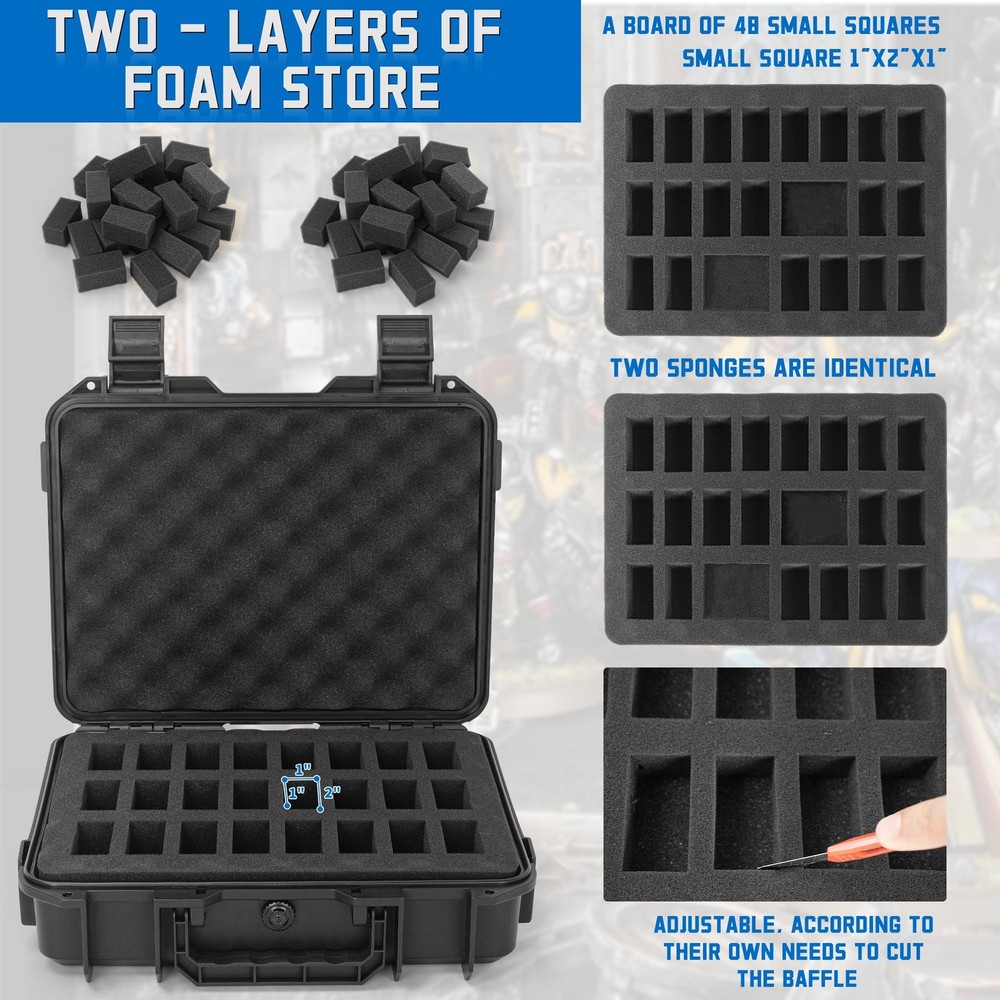 Miniature Storage Figure Case, Sturdy Hard Case Small, Black