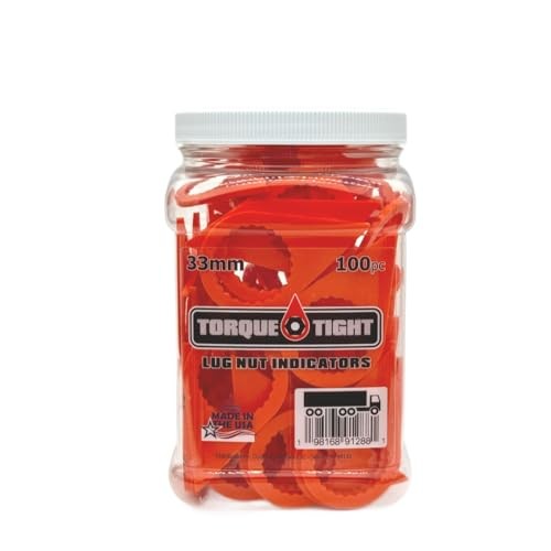 33mm Lug Nut Indicators – 100pc Standard Retail Pack Orange 100 Pack Retail Jug