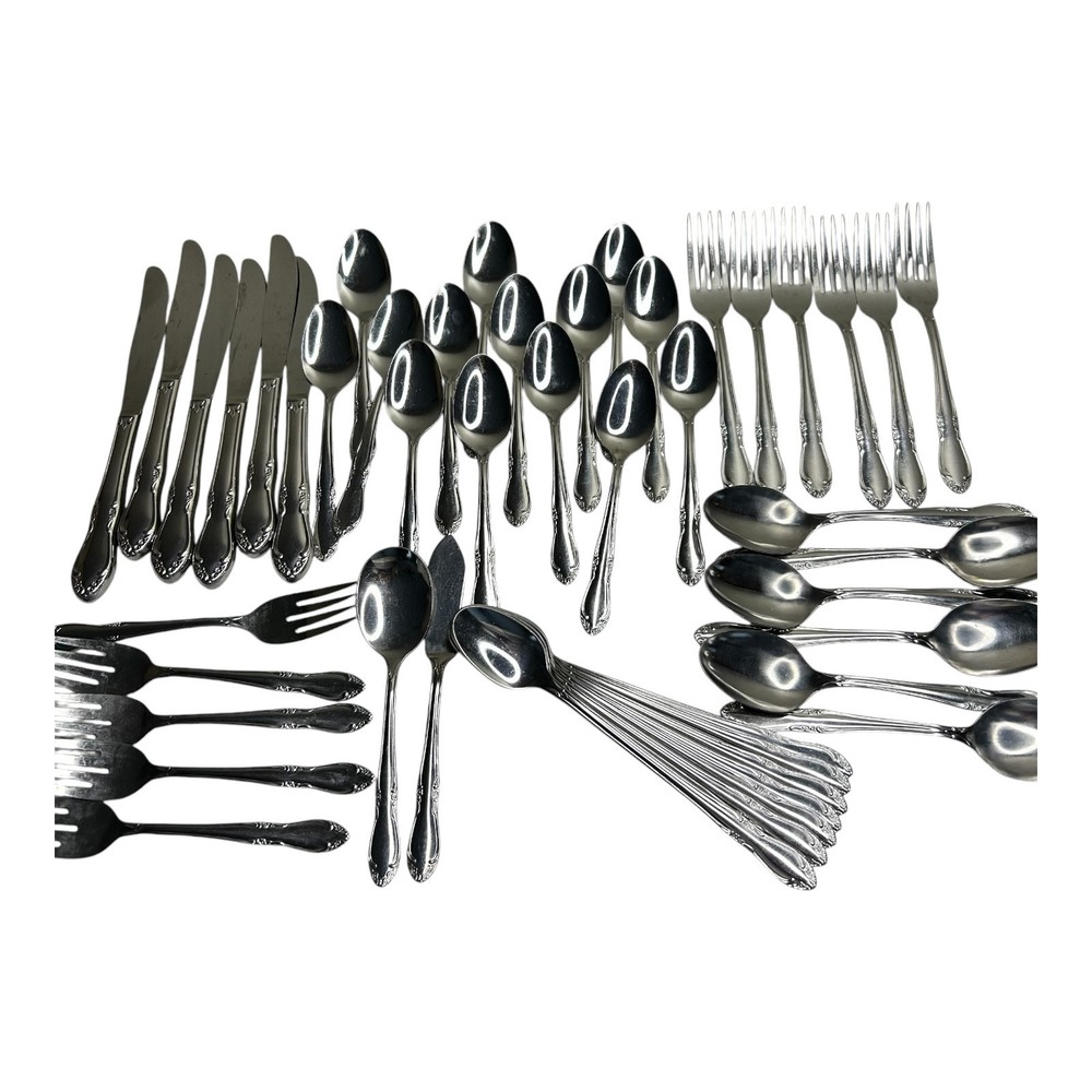1989 Oneida Plantation Custom Stainless Flatware 5 Five Piece Place Settings +21