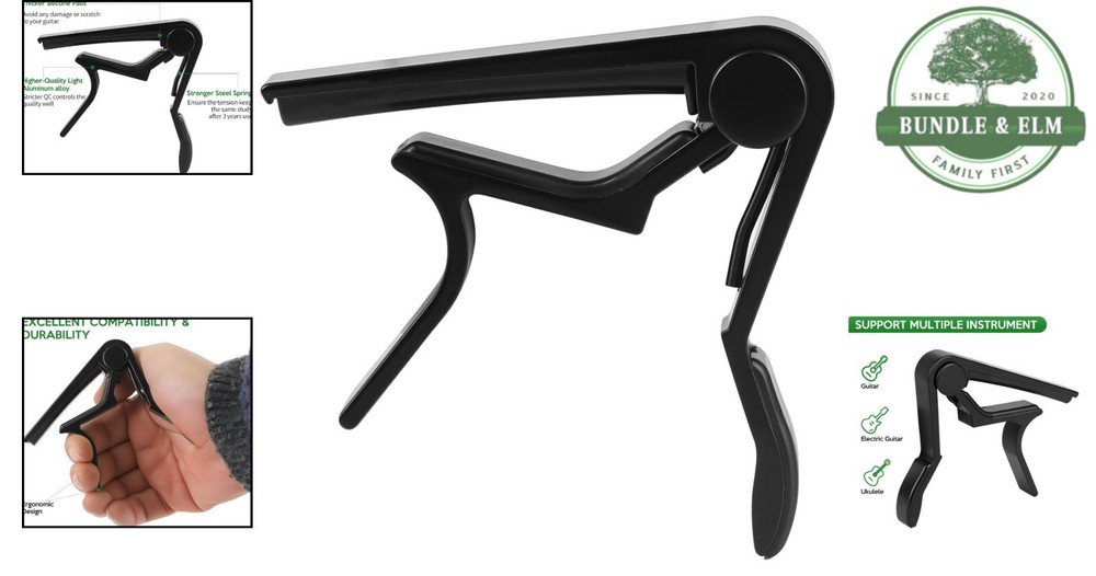 Clip-On Guitar Capo for Easy Key Changes, Compatible with Multiple Instruments