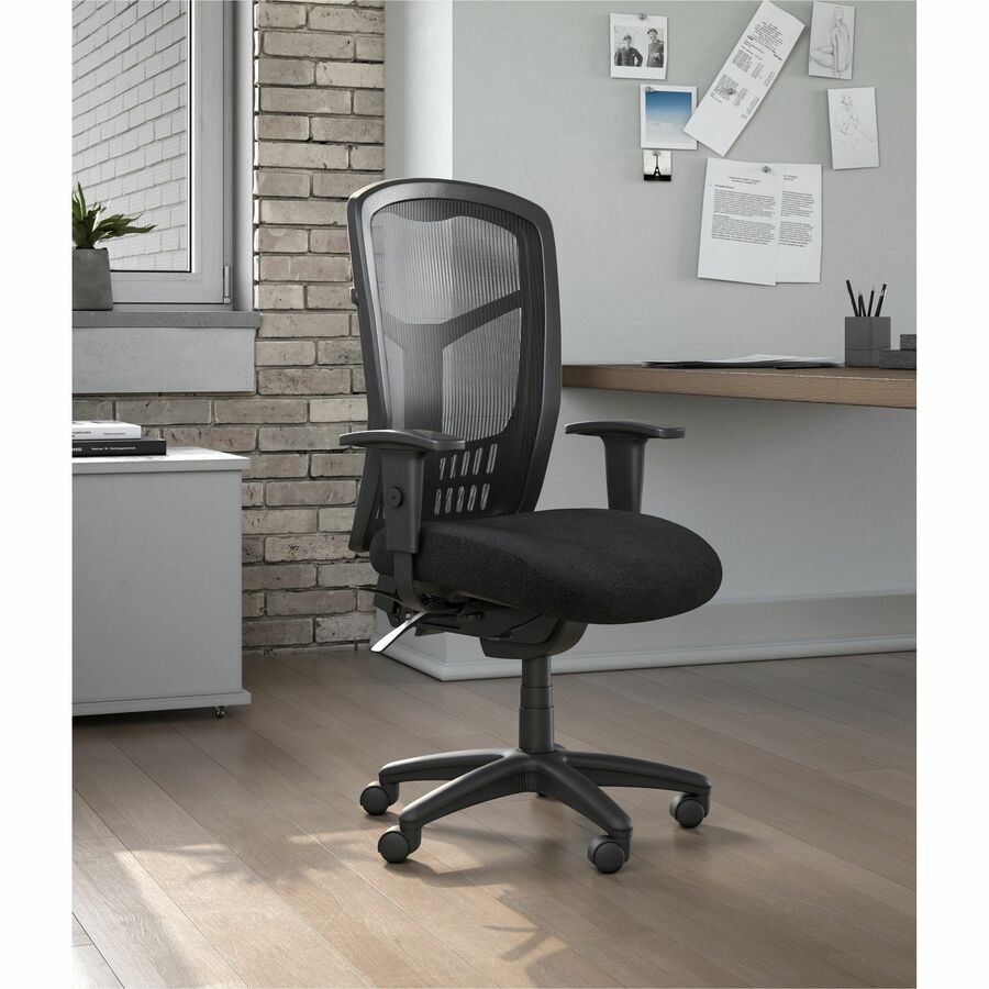 Lorell LLR86200 Executive Mesh Back Chair Black Fabric