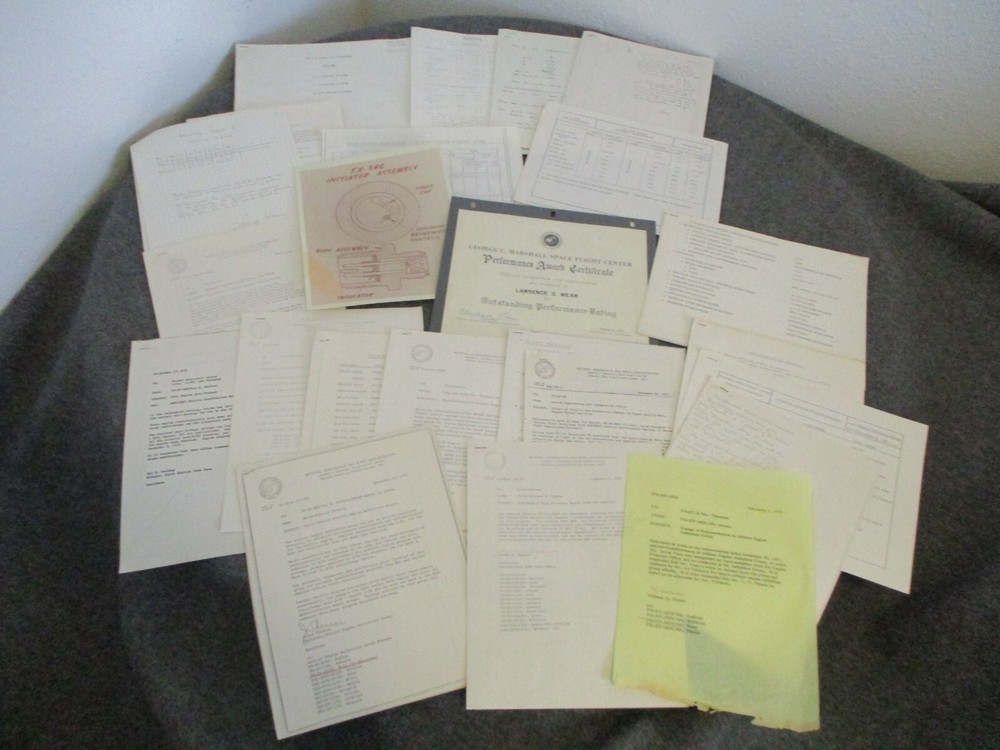 1970-72 NASA MSFC SSME ORBITER DEVELOPMENT/SIGNED AWARD CERTIFICAT-EBERHARD REES