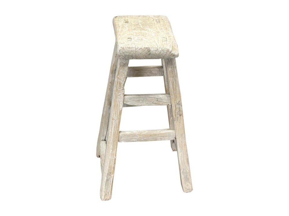 Rustic Raw Rough Wood Grain Rectangle Slim Stool Bench Side Table ws4616