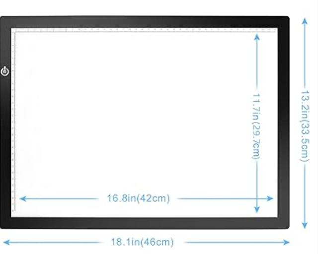 RTjoy A3 LED Light Pad, USB Powered Drawing Board Adjustable Brightness Tracing