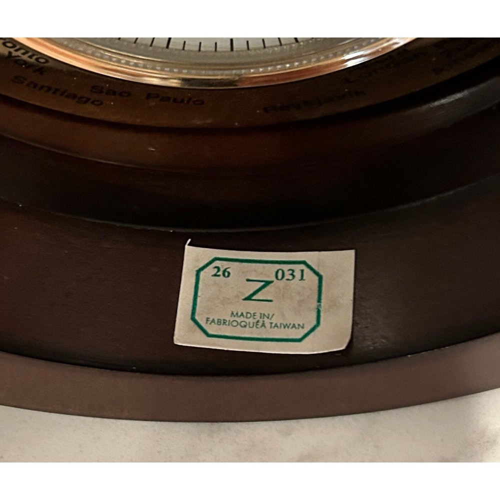 Nautical Clock Wood Made in Taiwan- Working Condition