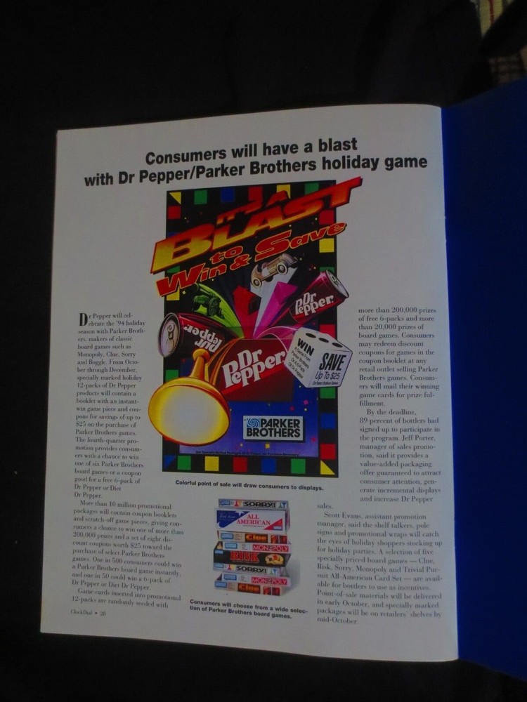 DR PEPPER CLOCK DIAL FALL 1994 MAGAZINE