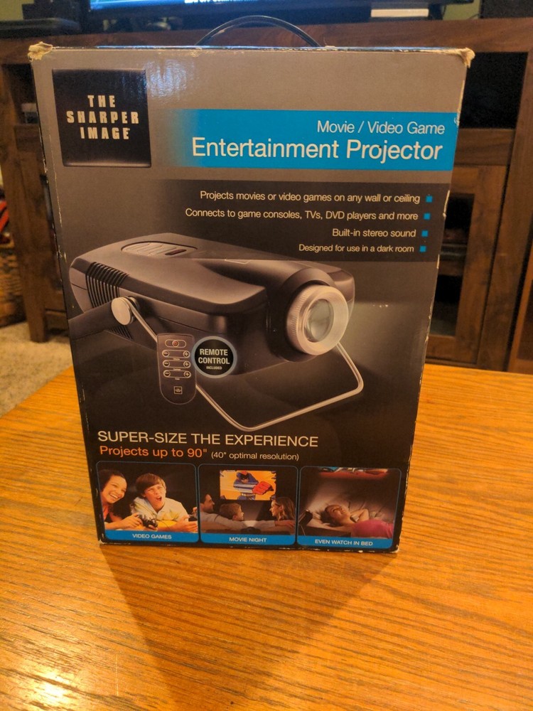 Sharper Image Projector Digital LCD EC-PJ10 Black Tested Works