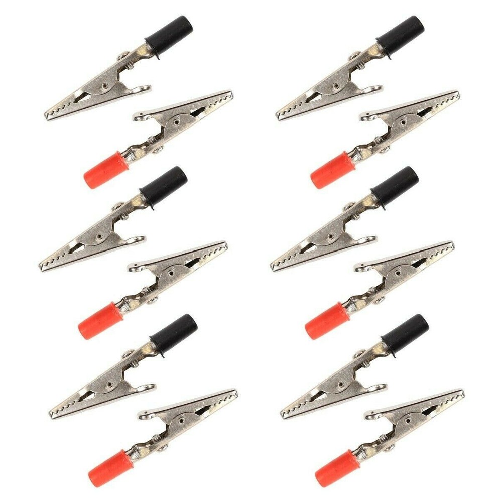 12pc Clip Negative Positive Insulated Post Electrical Clamp SHOCKPROOF