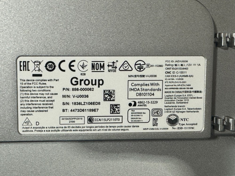 Logitech Group + Expansion Microphones Video Conferencing System Bundle