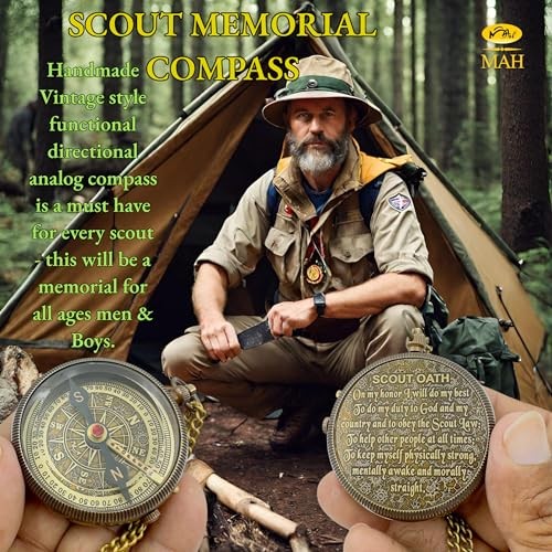 Scout Compass with Oath Message – Solid Brass Scout Compass – Oath Edition 1