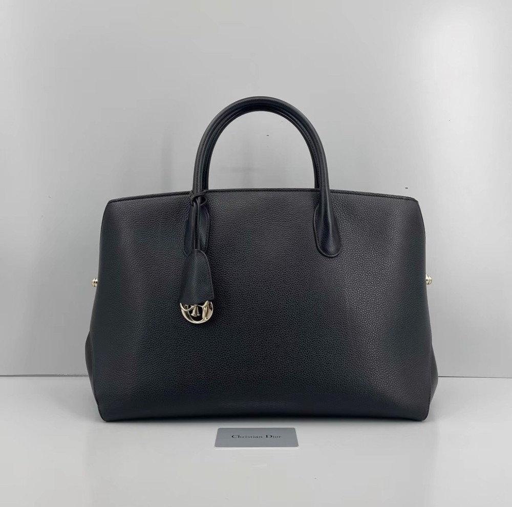 Dior Open Bar Black Leather Top Handle Bag
