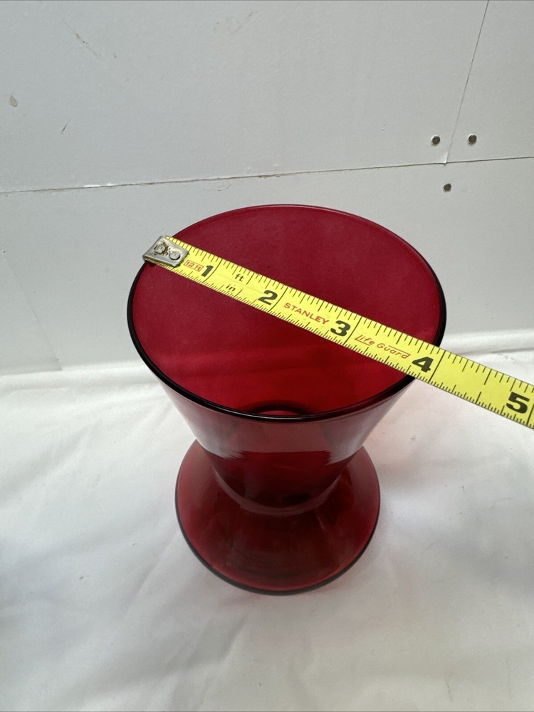 RUBY RED 6.5" GLASS VASE