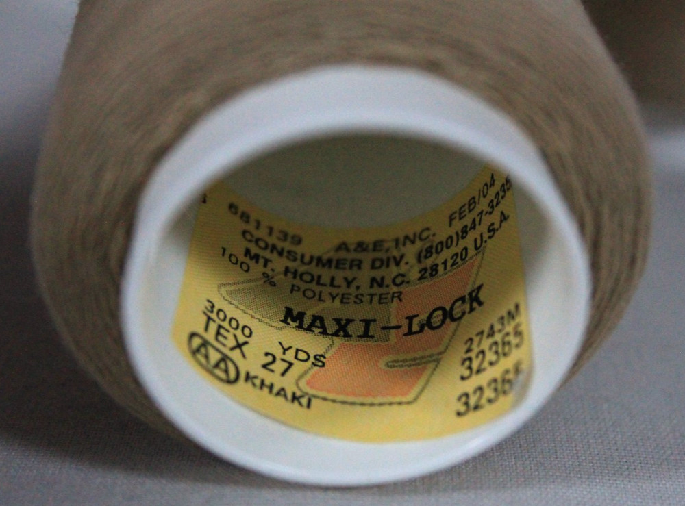 2 MAXI-LOCK ALL-PURPOSE 100% POLYESTER SERGER THREAD~3000 YD CONE KHAKI NEW