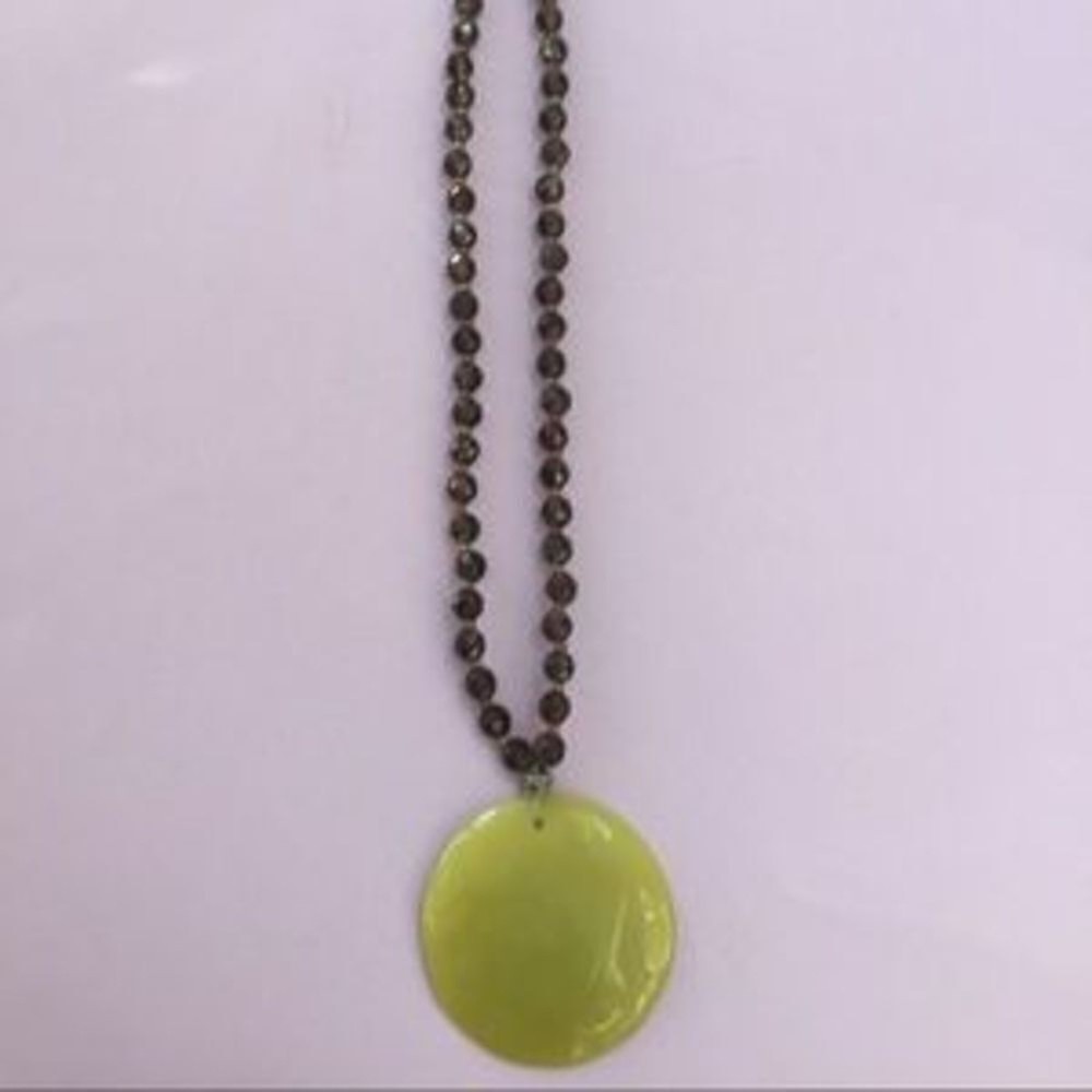 Handmade green circle necklace