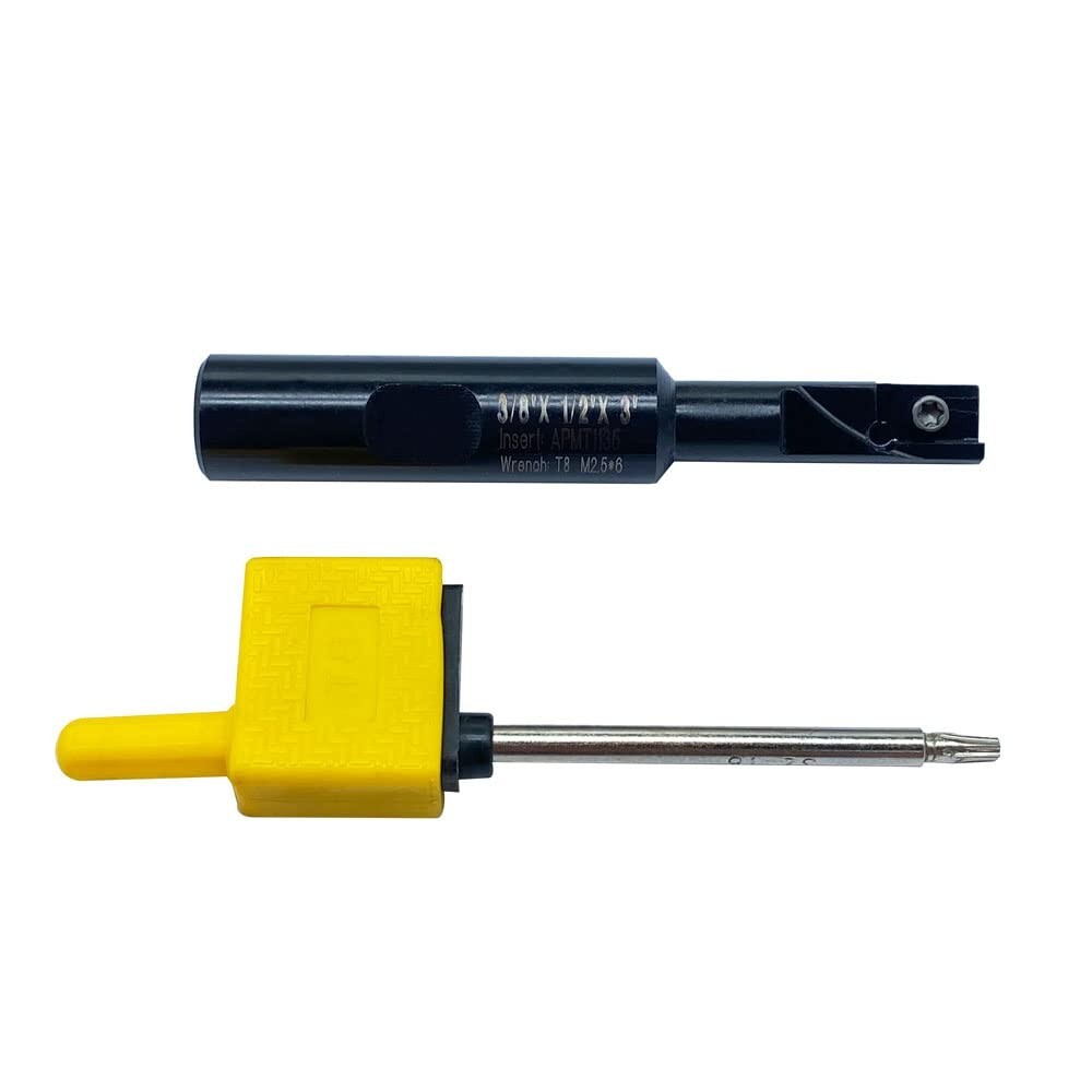 90° Square Shoulder Indexable End Mill holder 3/8×1/2× 3 +APMT1135PDER insert