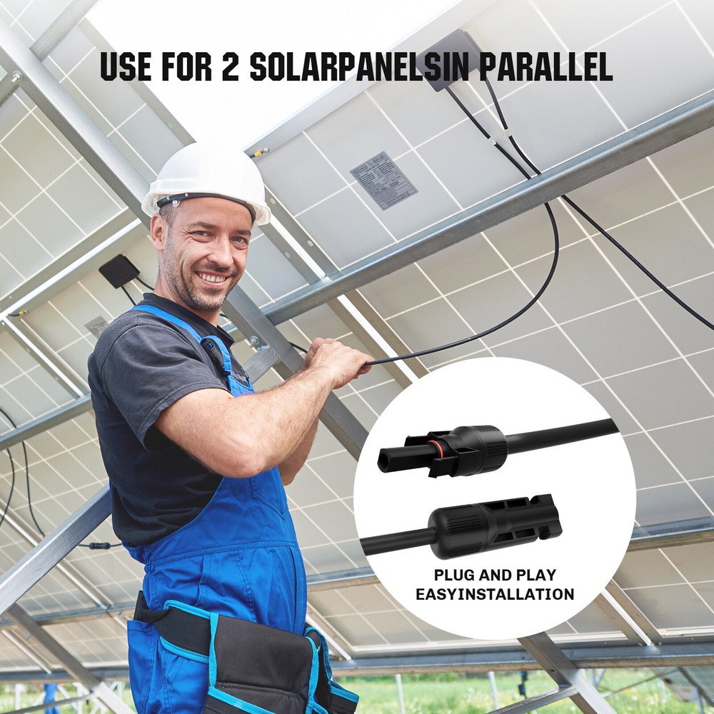 Solar Panel Y Branch Cable Connection Waterproof Adapter Connector Extension US