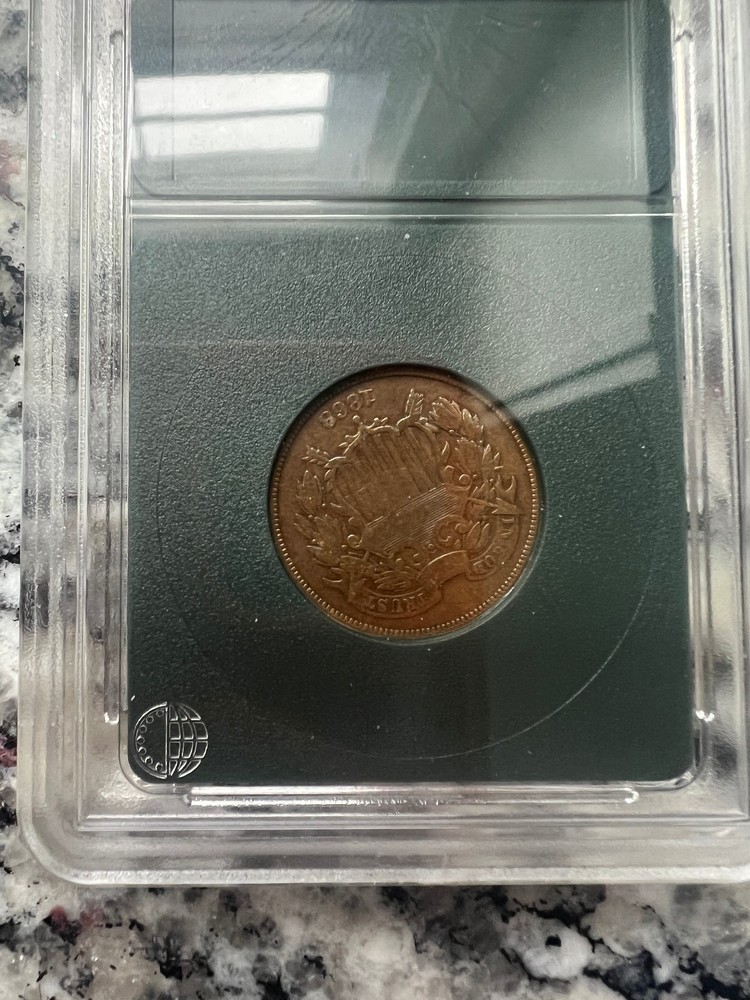 1868- 2 Cent Piece slabed not graded