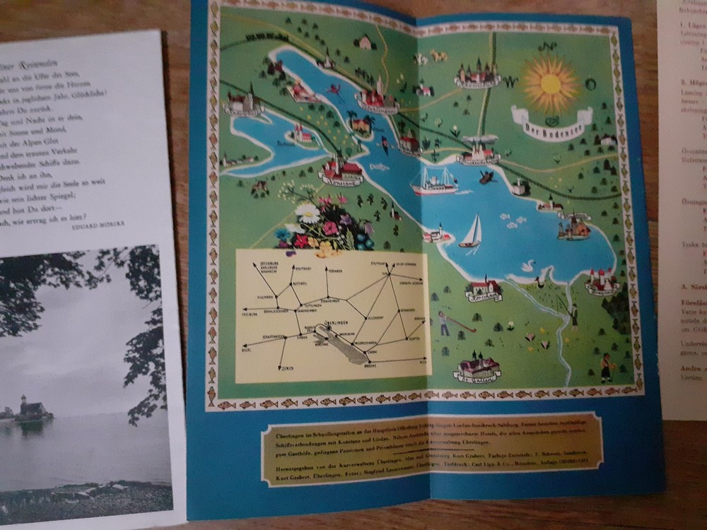 3 tourism leaflets BREGENZ, UBERLINGEN, BODEN-SEE - 1954