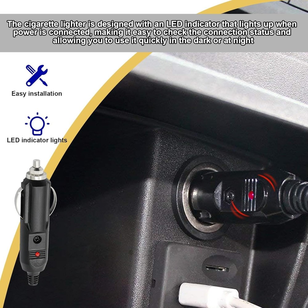 2 PCS Cigarette Lighter Male Plug, 12V Copper Cigarette Lighter Replacement Aux