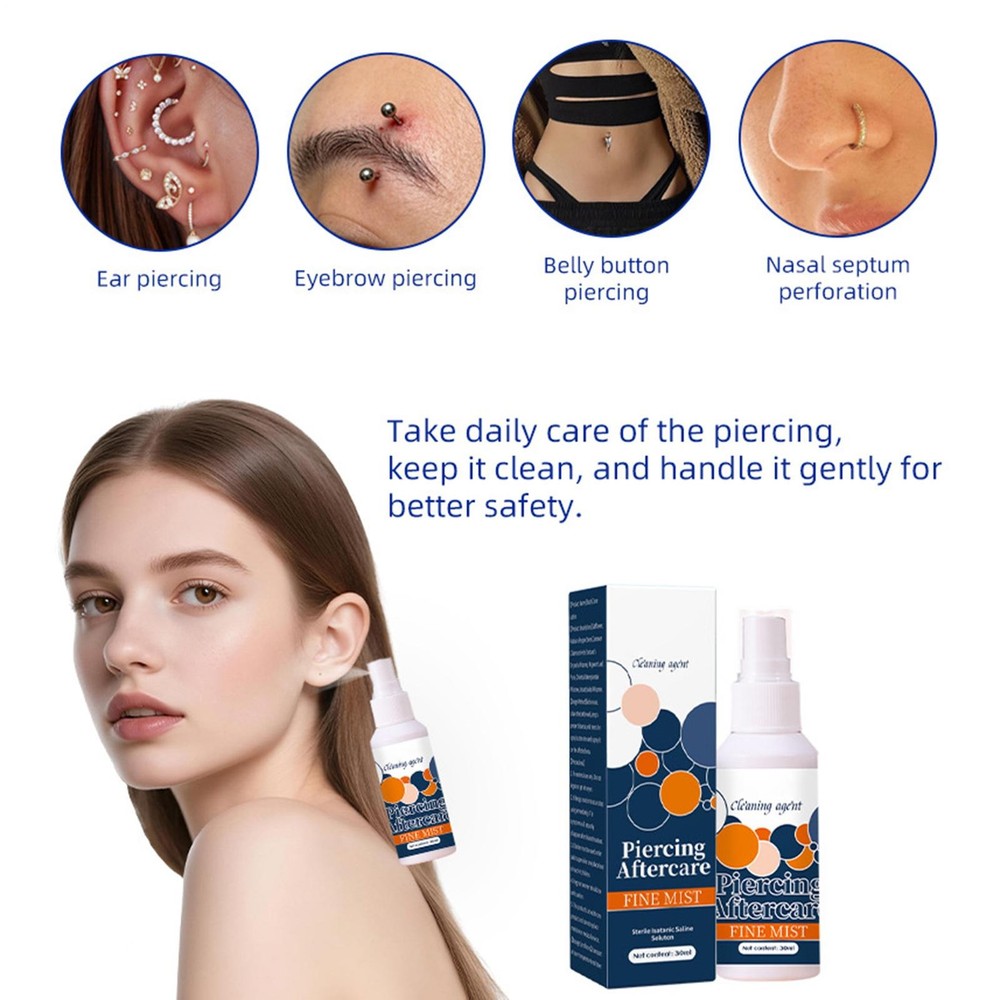 Piercing Aftercare Spray 30ml Fine Mist Saline Solution For Piercing