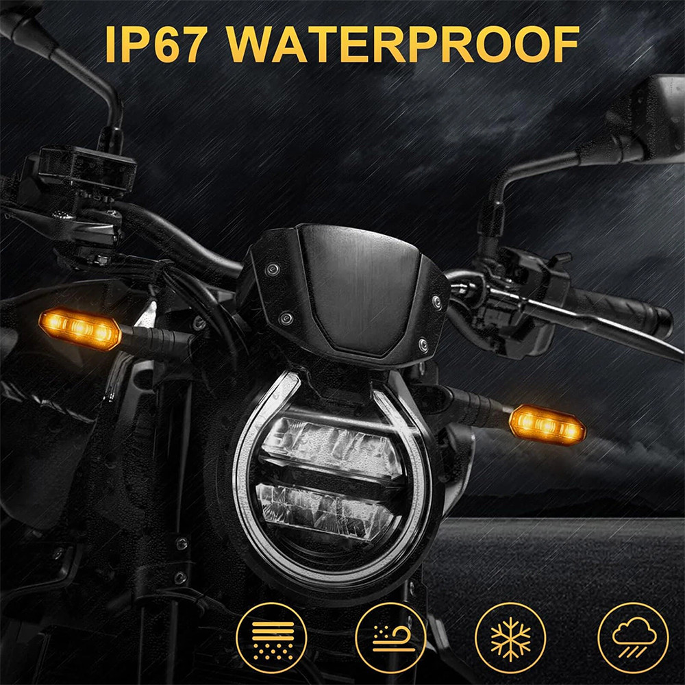 4X Motorcycle Sequential LED Turn Signal Blinker Light Indicator Amber Universal